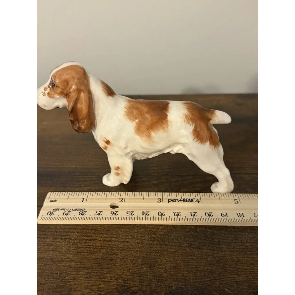 Royal Doulton HN1037 White Red Cocker Spaniel Bone China Dog Figurine England